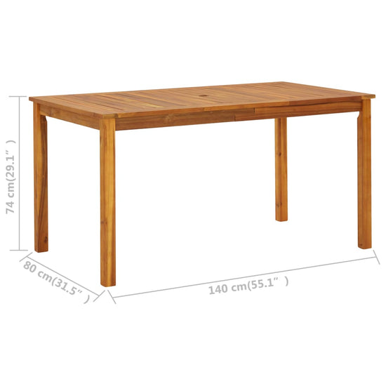 Tuintafel 140x80x74 cm massief acaciahout MeubelReus