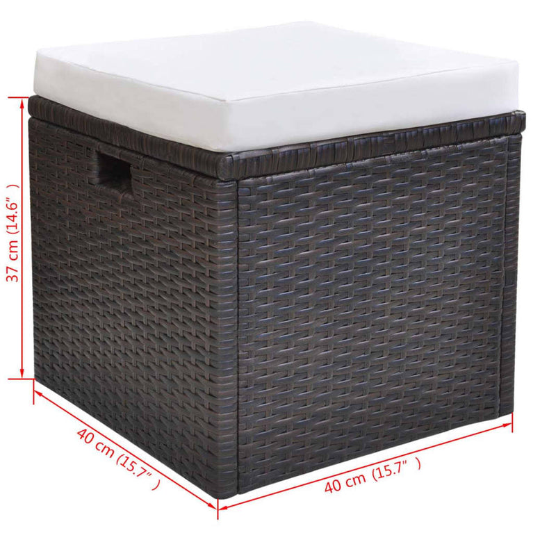 6-delige Tuinset met kussens poly rattan bruin MeubelReus