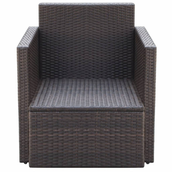 Tuinstoel met kussens poly rattan bruin MeubelReus