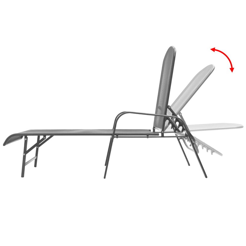 Ligbedden 2 st met tafel staal antraciet MeubelReus