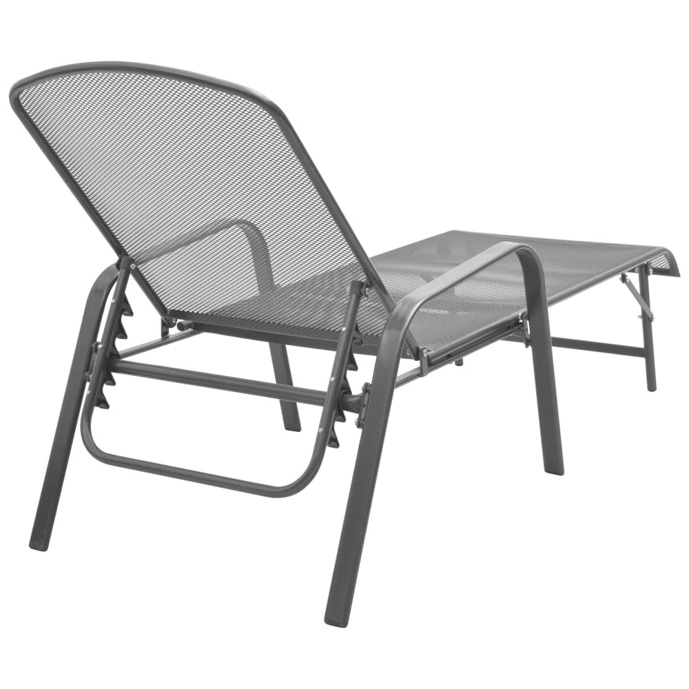 Ligbedden 2 st met tafel staal antraciet MeubelReus