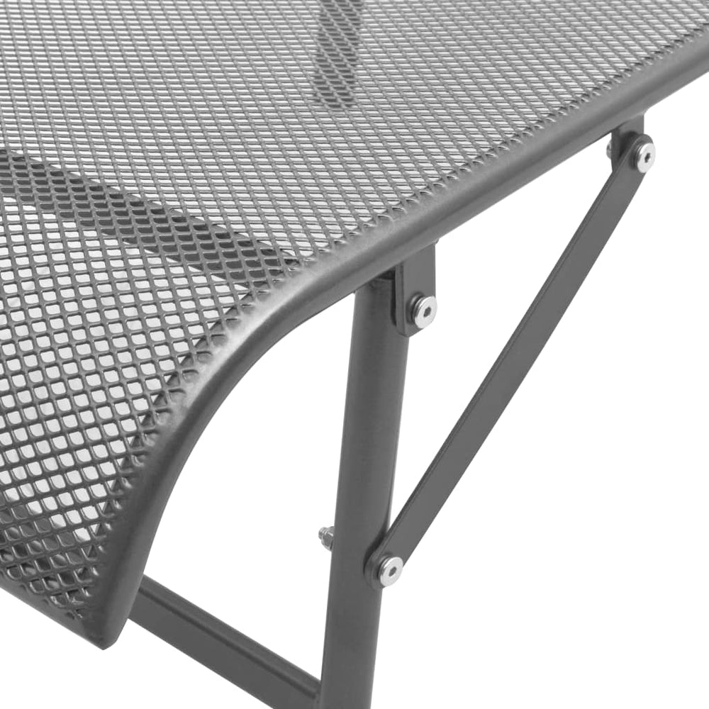 Ligbedden 2 st met tafel staal antraciet MeubelReus