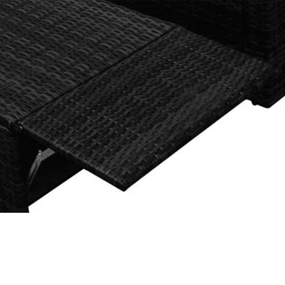 2-delige Loungeset met kussens poly rattan zwart MeubelReus