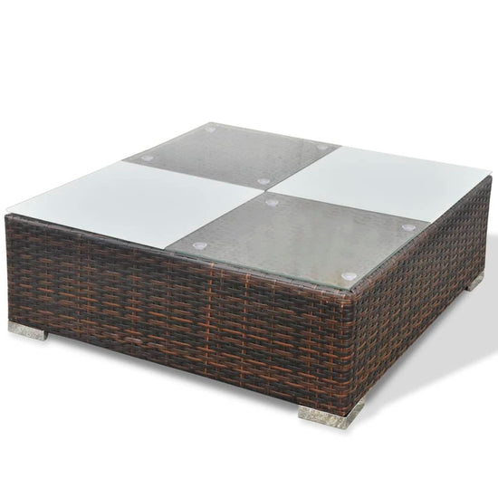 6-delige Loungeset met kussens poly rattan bruin MeubelReus