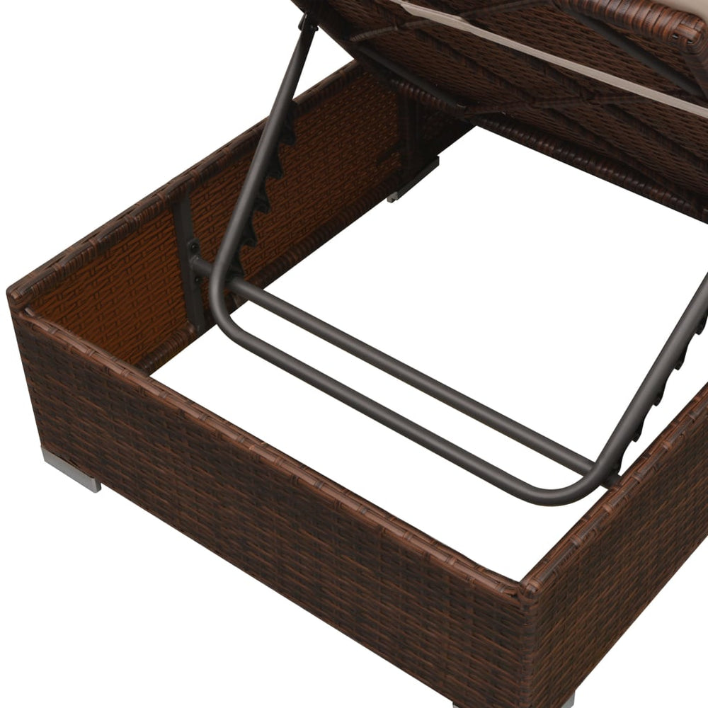 3-delige Loungeset met kussens poly rattan bruin MeubelReus