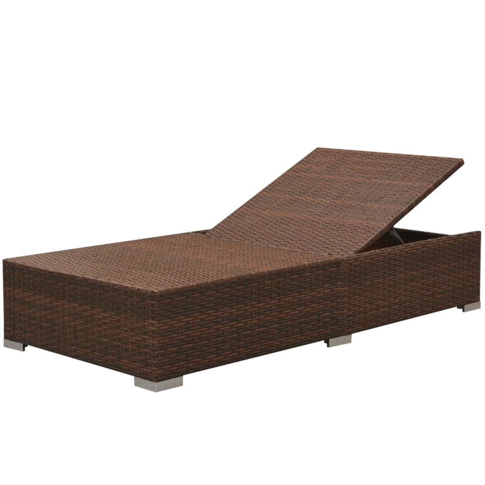 3-delige Loungeset met kussens poly rattan bruin MeubelReus