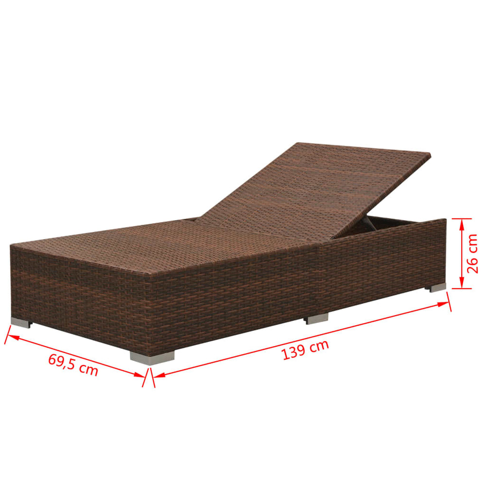 3-delige Loungeset met kussens poly rattan bruin MeubelReus