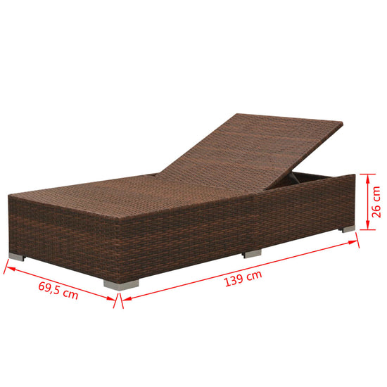 3-delige Loungeset met kussens poly rattan bruin MeubelReus