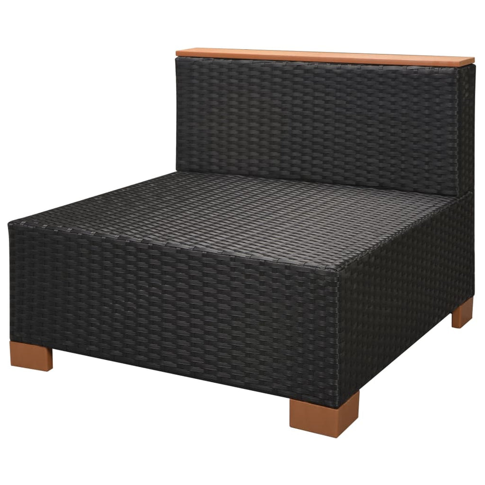 6-delige Loungeset met kussens poly rattan zwart MeubelReus