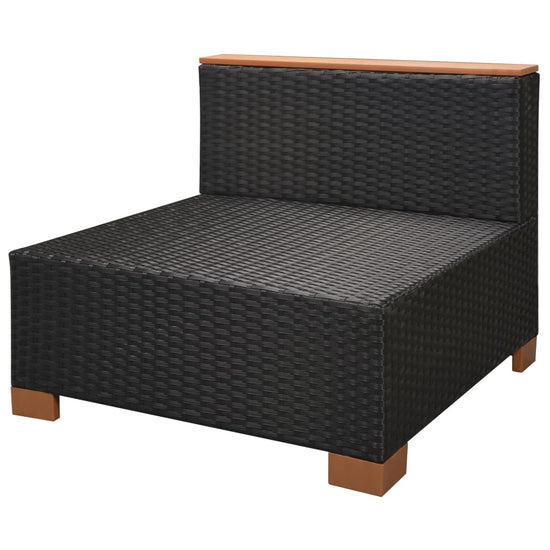 6-delige Loungeset met kussens poly rattan zwart MeubelReus