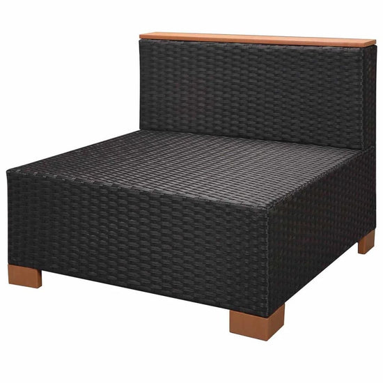 8-delige Loungeset met kussens poly rattan zwart MeubelReus