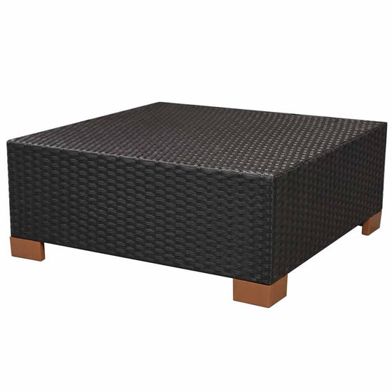 8-delige Loungeset met kussens poly rattan zwart MeubelReus