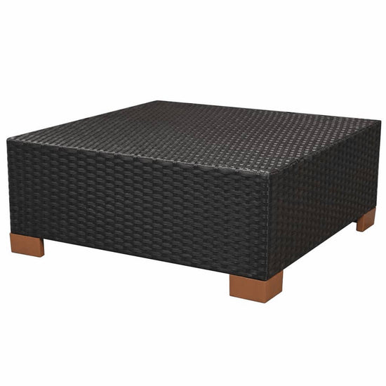 7-delige Loungeset met kussens poly rattan zwart MeubelReus