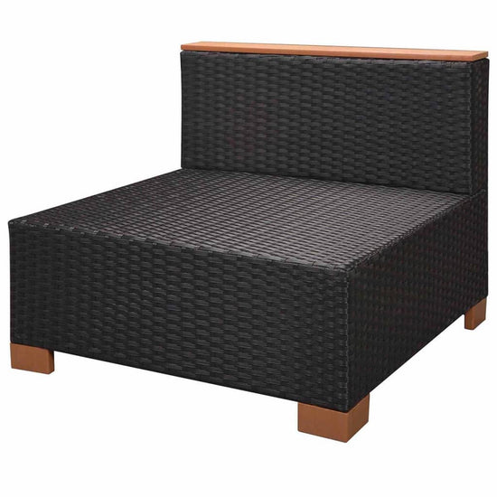 8-delige Loungeset met kussens poly rattan zwart MeubelReus