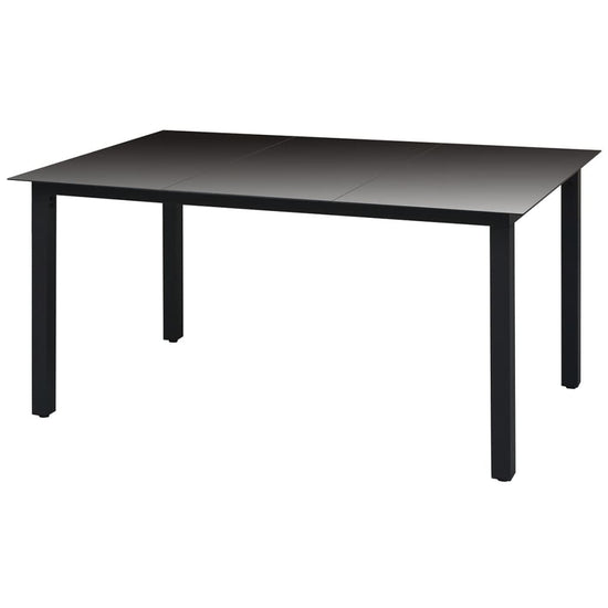 Tuintafel 150x90x74 cm aluminium en glas zwart MeubelReus