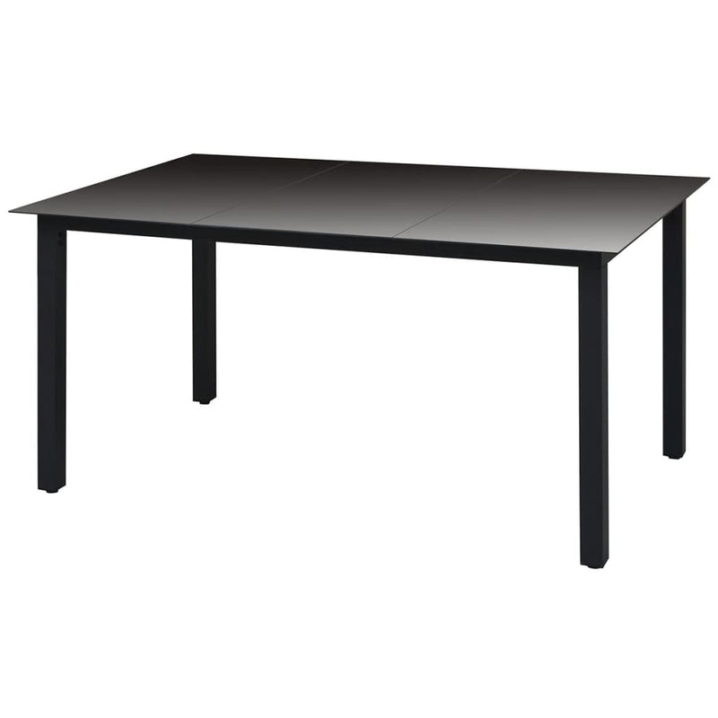 Tuintafel 150x90x74 cm aluminium en glas zwart MeubelReus