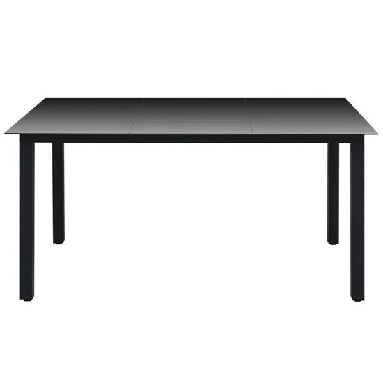Tuintafel 150x90x74 cm aluminium en glas zwart MeubelReus