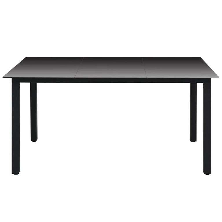 Tuintafel 150x90x74 cm aluminium en glas zwart MeubelReus