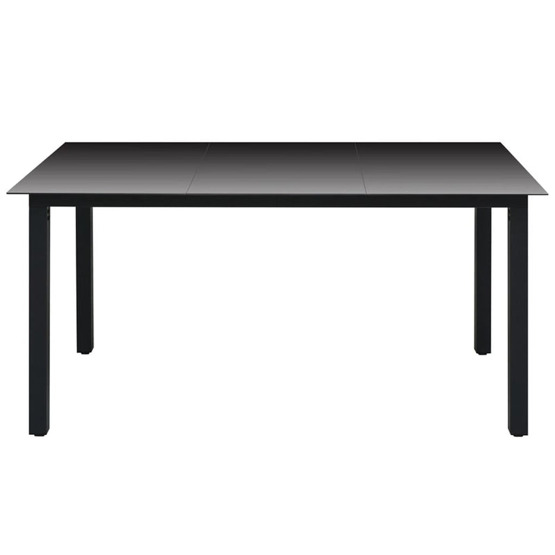 Tuintafel 150x90x74 cm aluminium en glas zwart MeubelReus