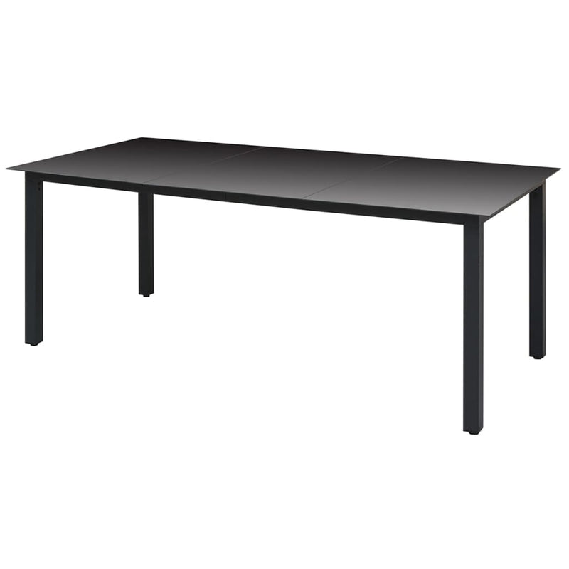 Tuintafel 190x90x74 cm aluminium en glas zwart MeubelReus