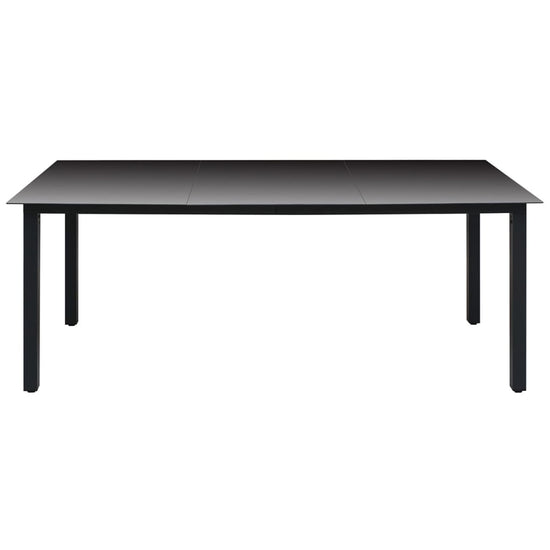 Tuintafel 190x90x74 cm aluminium en glas zwart MeubelReus
