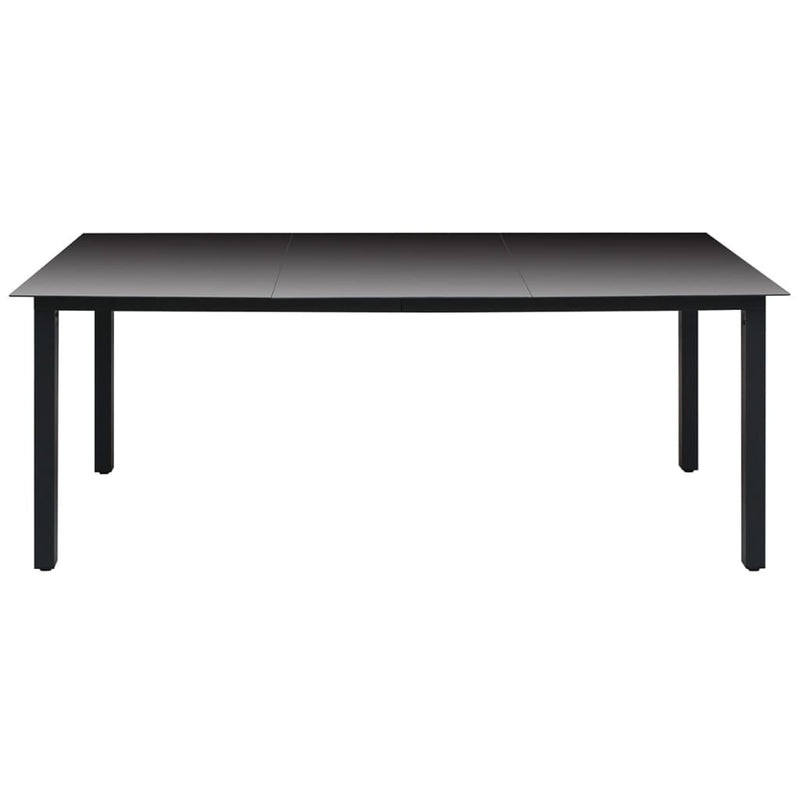 Tuintafel 190x90x74 cm aluminium en glas zwart MeubelReus