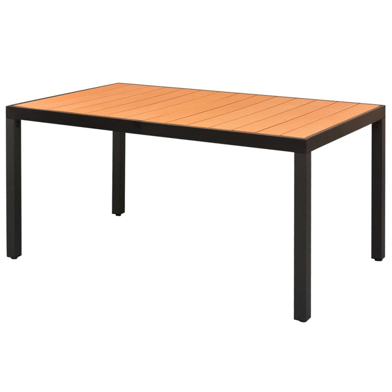 Tuintafel 150x90x74 cm aluminium en HKC bruin MeubelReus