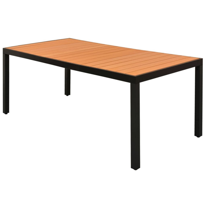 Tuintafel 185x90x74 cm aluminium en HKC bruin MeubelReus