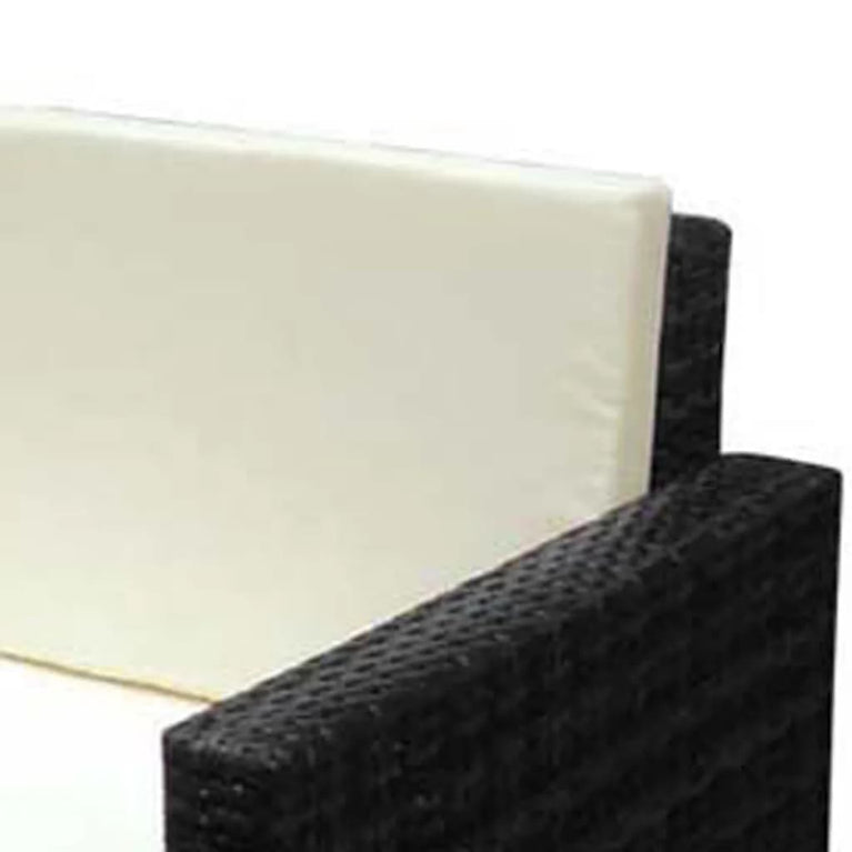 2-delige Loungeset met kussens poly rattan zwart MeubelReus