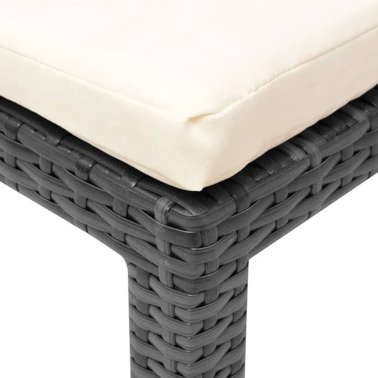 Ligbed met kussen poly rattan zwart MeubelReus