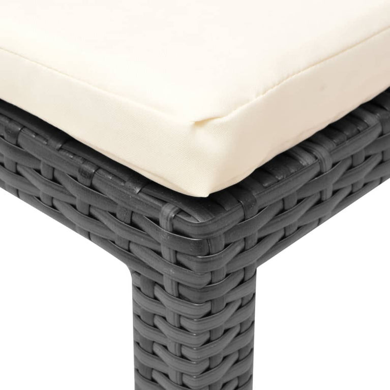 Ligbed met kussen poly rattan zwart MeubelReus
