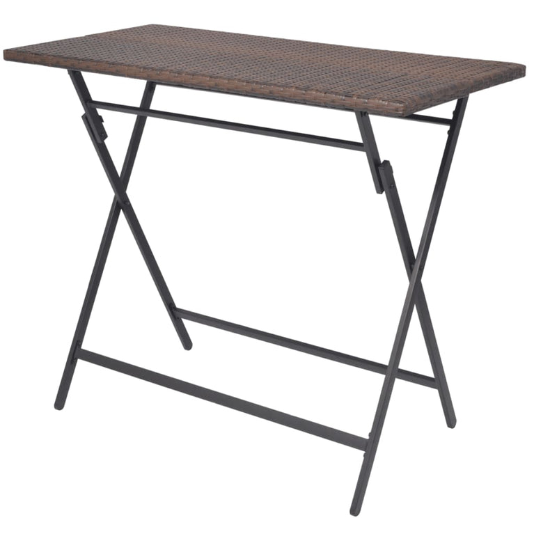 7-delige Tuinset inklapbaar staal poly rattan bruin MeubelReus