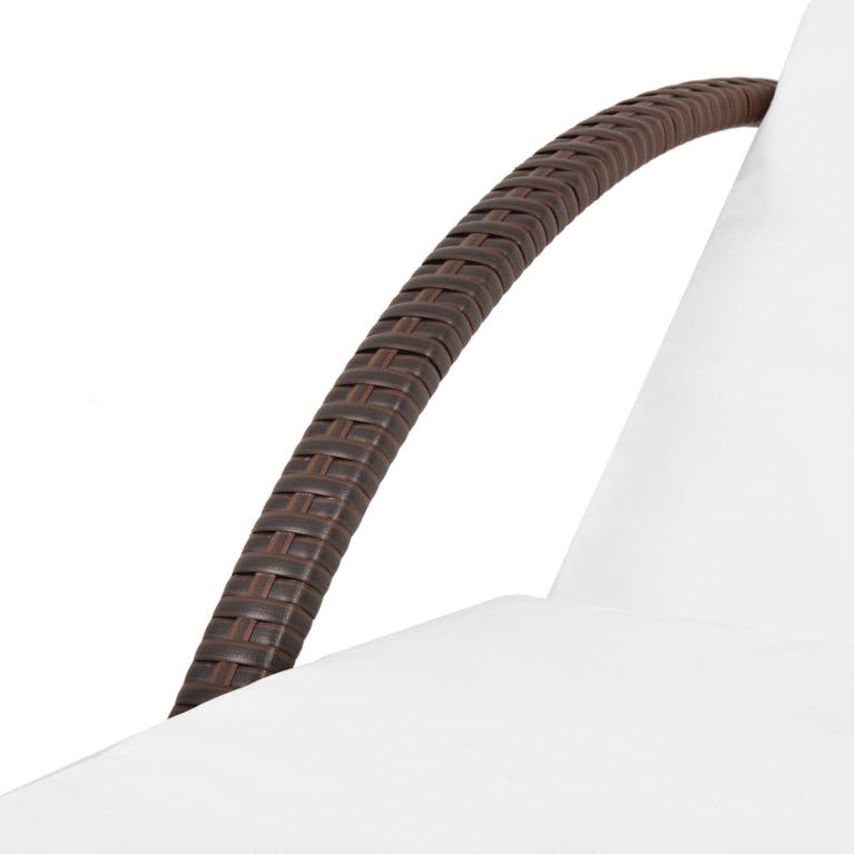Ligbed met kussen en tafel poly rattan bruin MeubelReus
