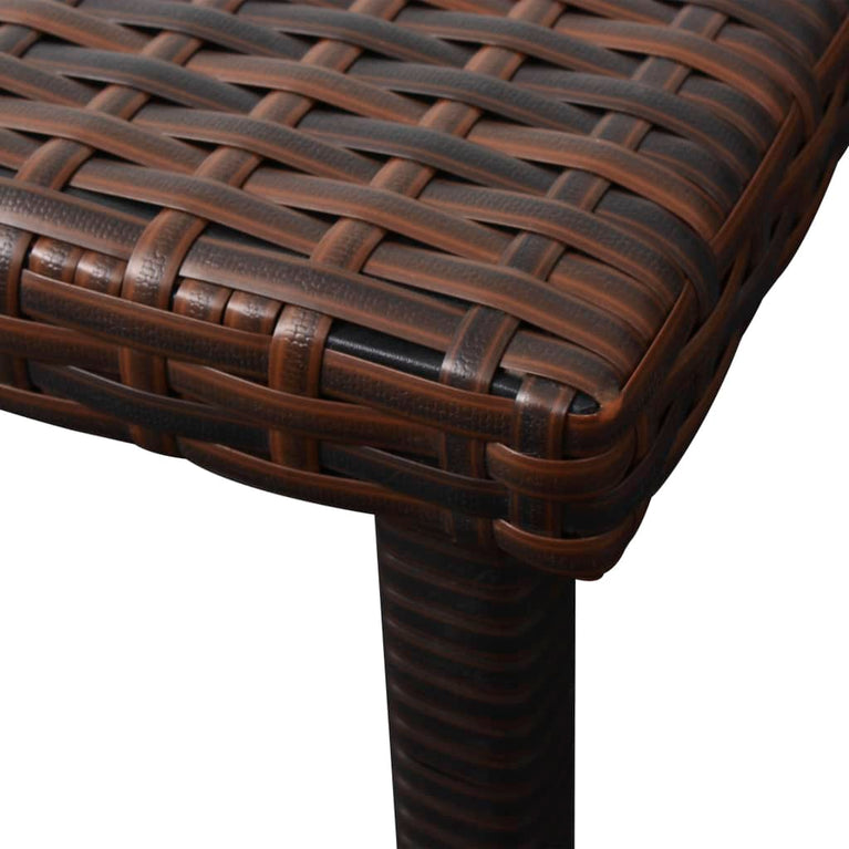 Ligbed met kussen en tafel poly rattan bruin MeubelReus