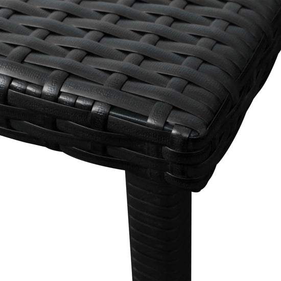 Ligbed met kussen en tafel poly rattan zwart MeubelReus