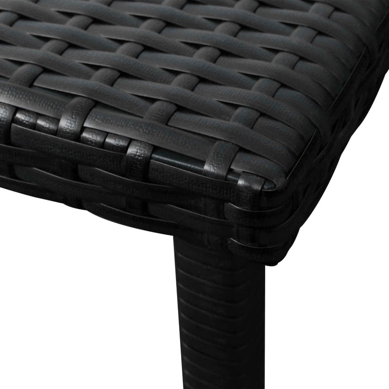 Ligbed met kussen en tafel poly rattan zwart MeubelReus