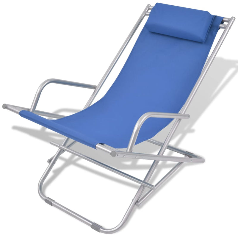 Terrasstoelen verstelbaar 2 st staal blauw MeubelReus