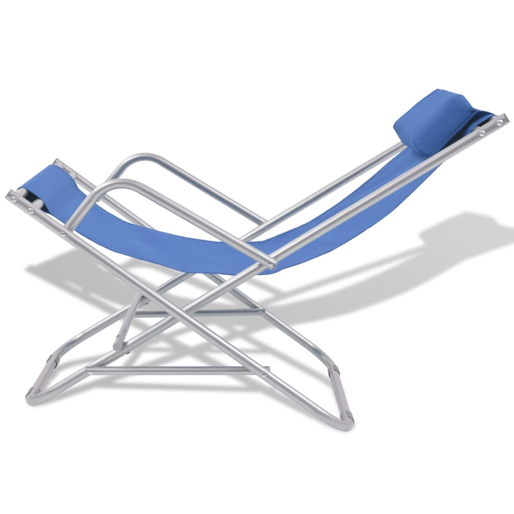 Terrasstoelen verstelbaar 2 st staal blauw MeubelReus