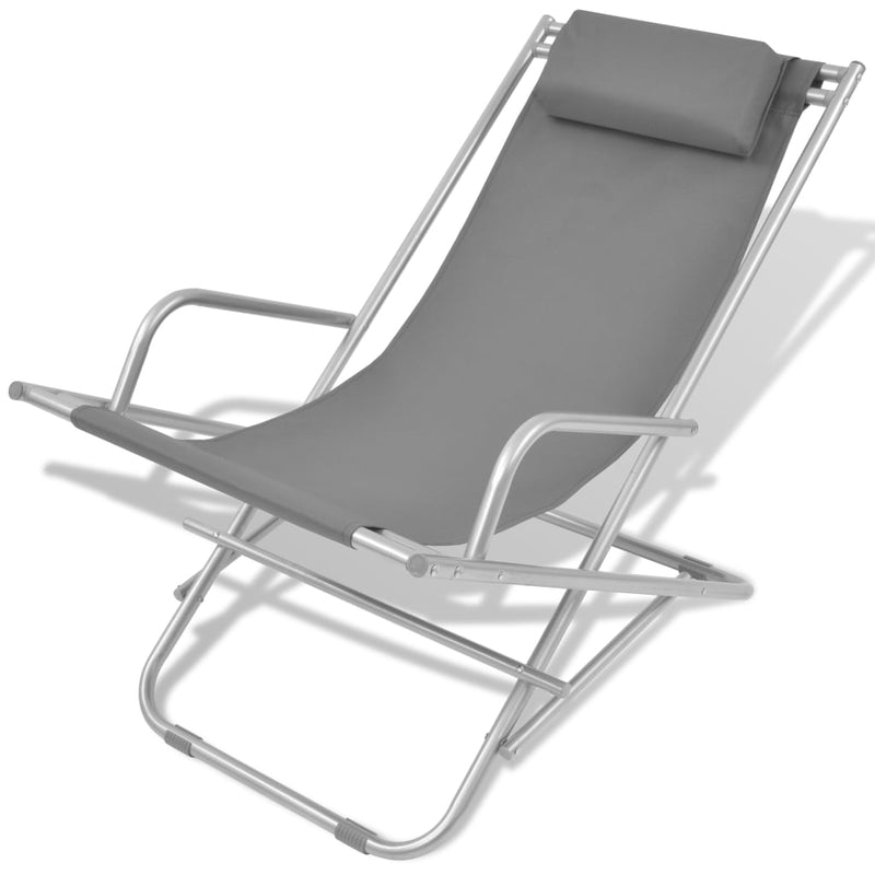 Terrasstoelen verstelbaar 2 st staal grijs MeubelReus