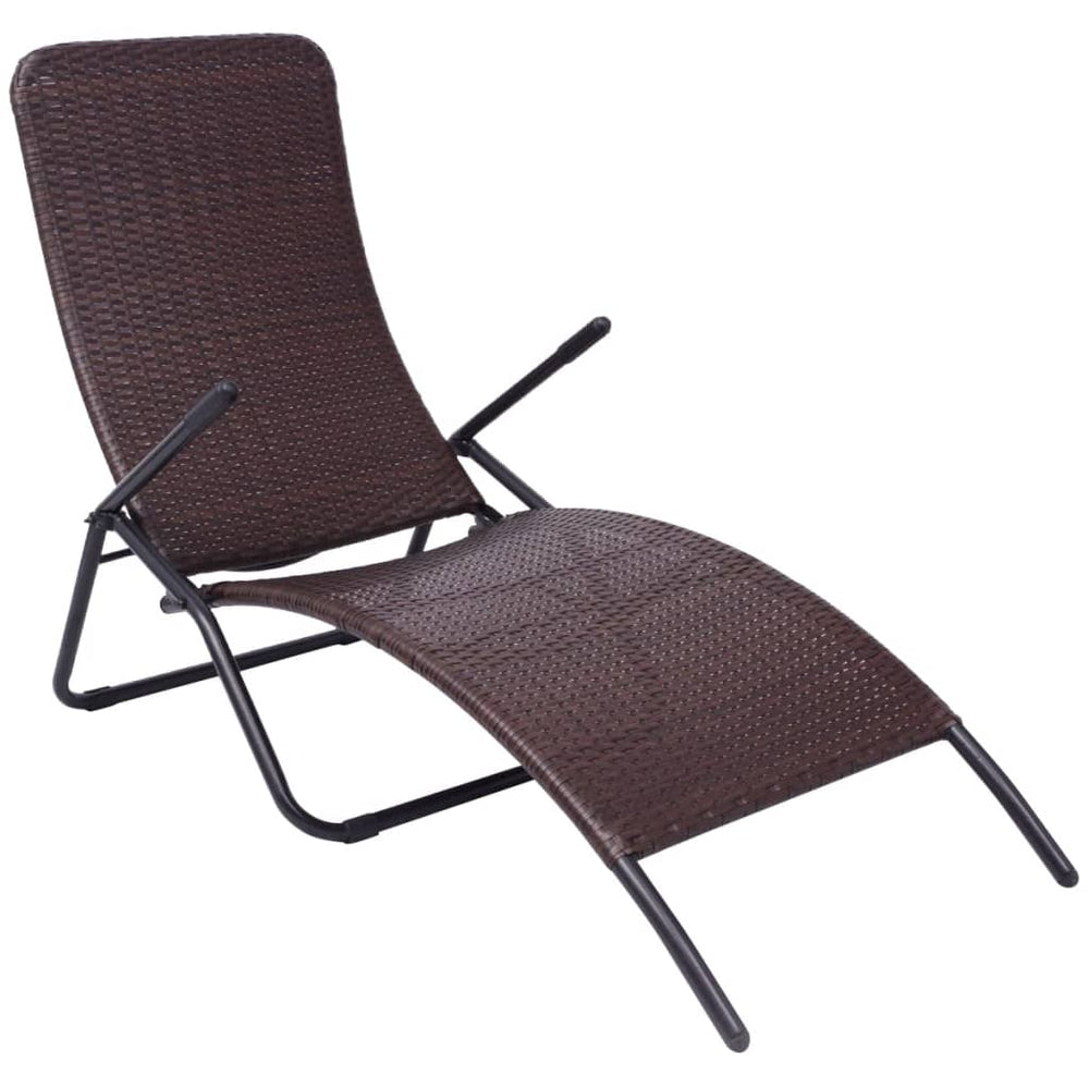 Inklapbaar ligbed poly rattan bruin MeubelReus