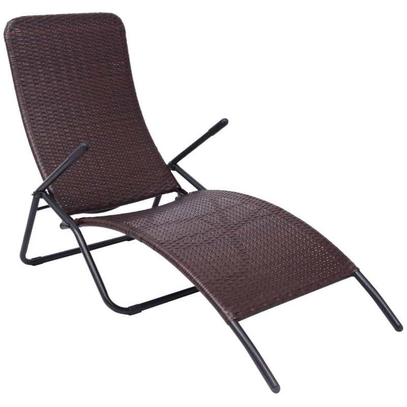 Inklapbaar ligbed poly rattan bruin MeubelReus