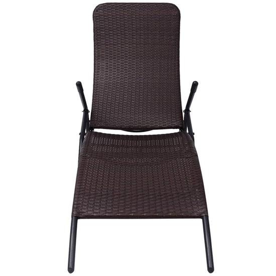 Inklapbaar ligbed poly rattan bruin MeubelReus