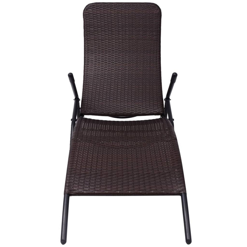 Inklapbaar ligbed poly rattan bruin MeubelReus