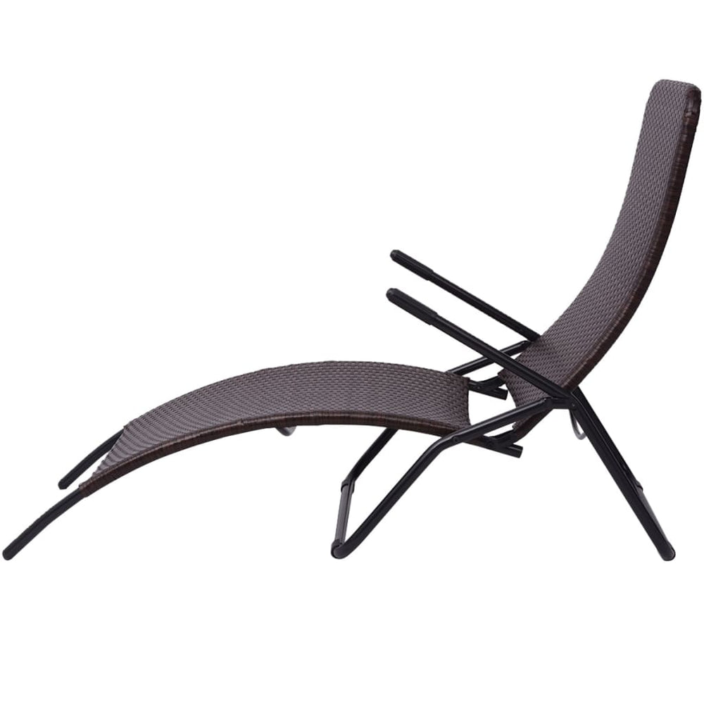 Inklapbaar ligbed poly rattan bruin MeubelReus