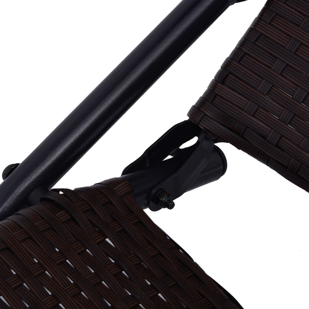 Inklapbaar ligbed poly rattan bruin MeubelReus