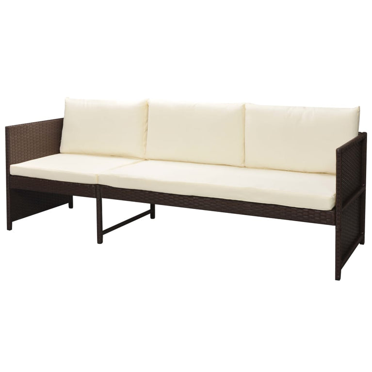 6-delige Loungeset met kussens poly rattan bruin MeubelReus