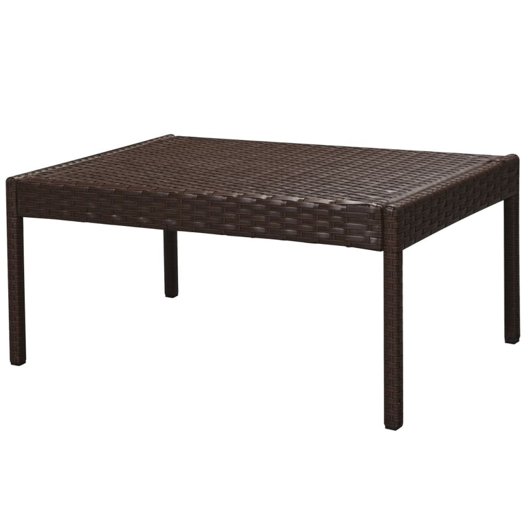 6-delige Loungeset met kussens poly rattan bruin MeubelReus