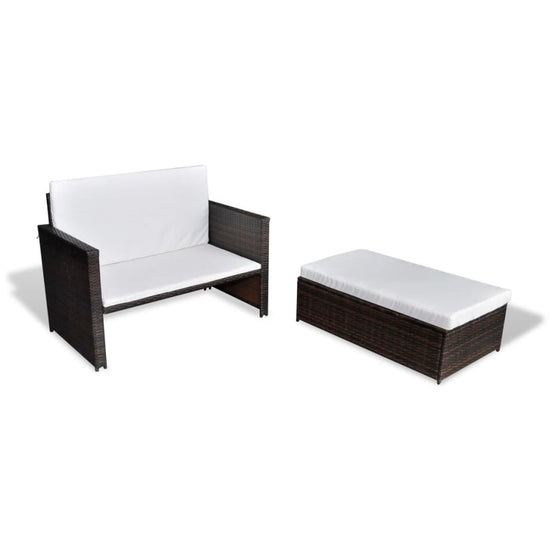 Tuinbank poly rattan bruin MeubelReus