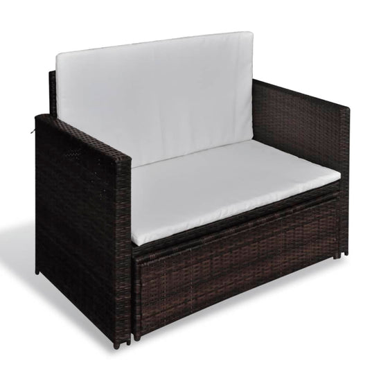 Tuinbank poly rattan bruin MeubelReus