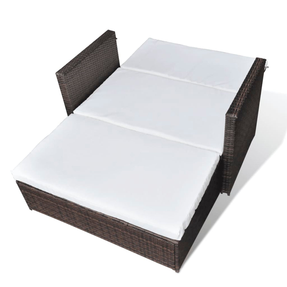 Tuinbank poly rattan bruin MeubelReus